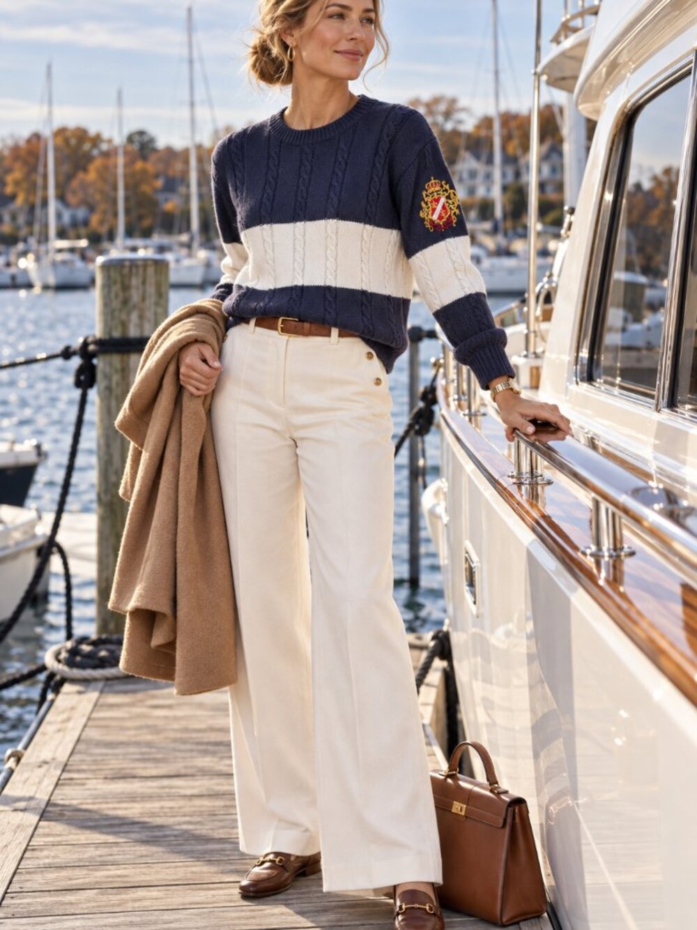 VTG 90s Marisa Christina Nautical Cable Knit Sweater ⚓️ Yacht Club